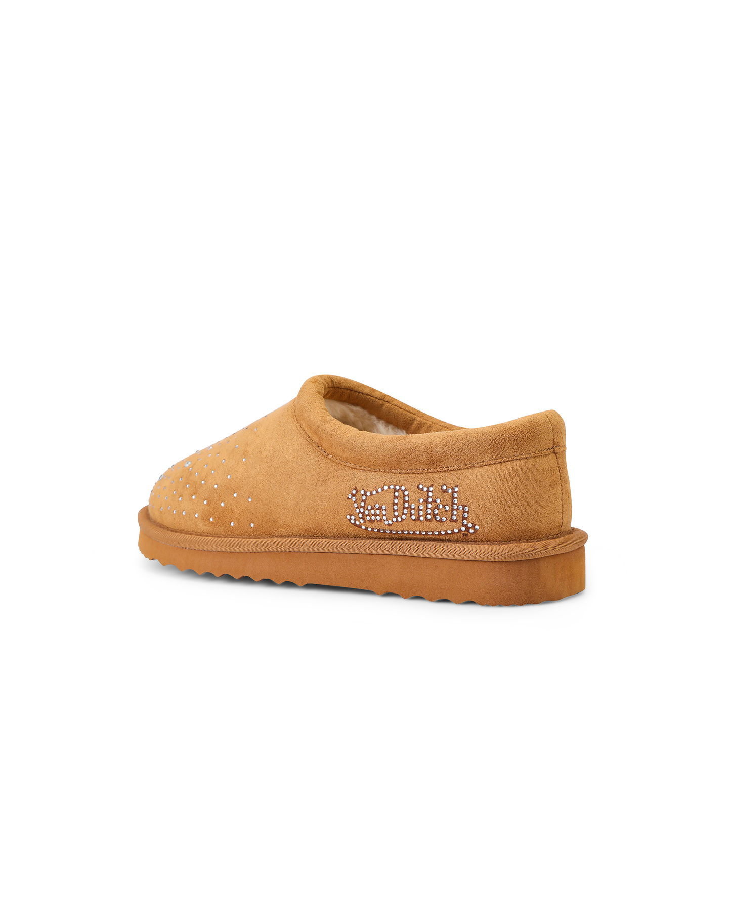 RHINESTONE SLIP-ON BOOT - CHESTNUT