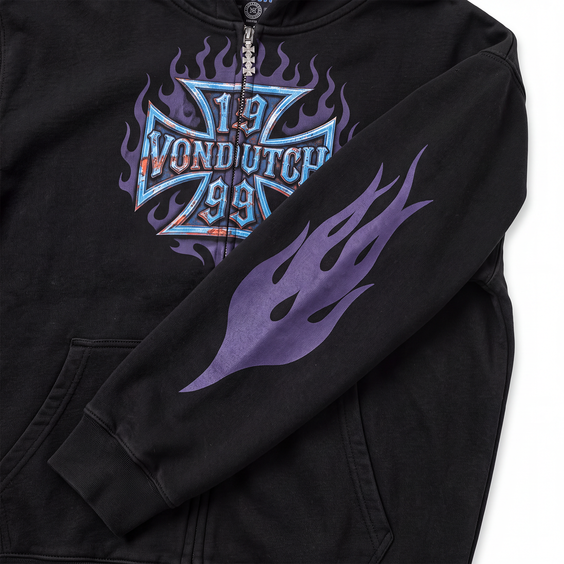 CHOPPER FLAMES - ZIP UP HOODIE — image 3