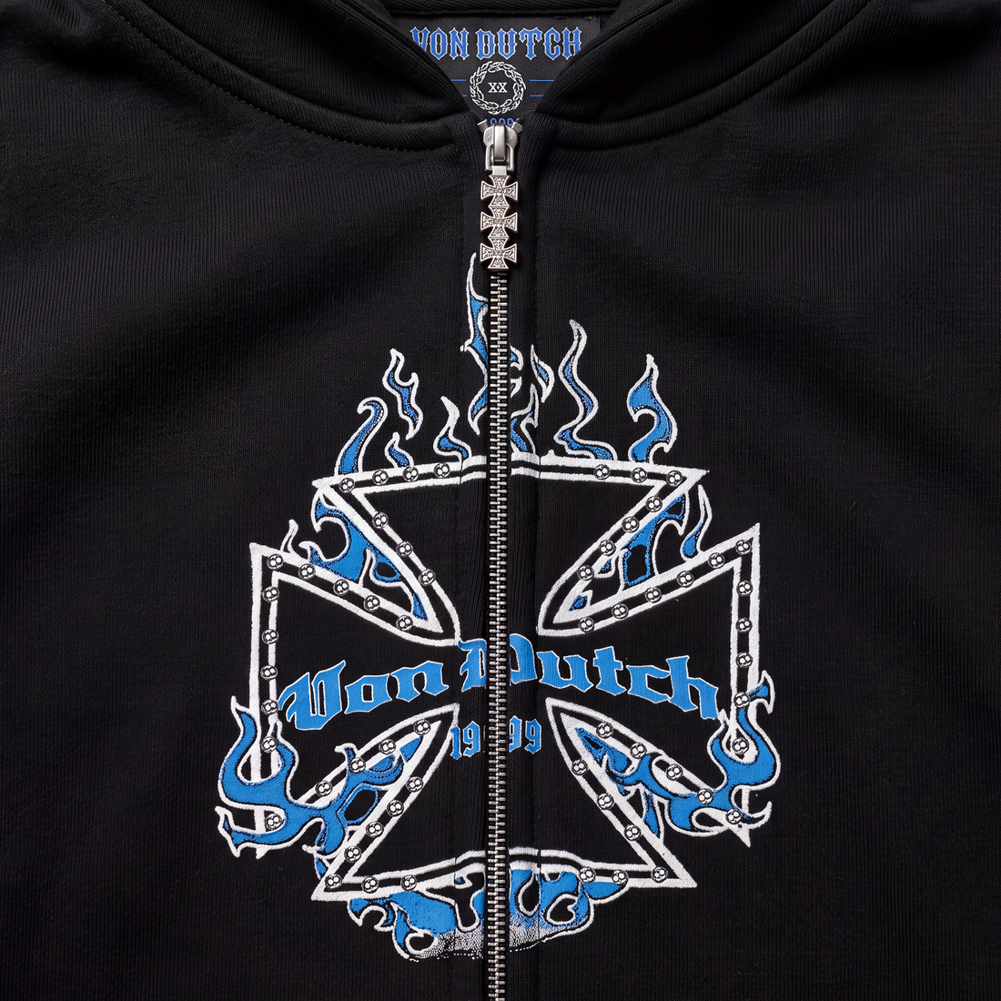 RHINESTONE CHOPPER FLAMES - ZIP UP HOODIE — image 5