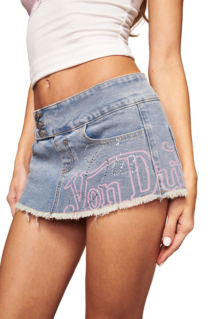 I.AM.GIA X VON DUTCH SYNDRA DENIM MINI SKORT