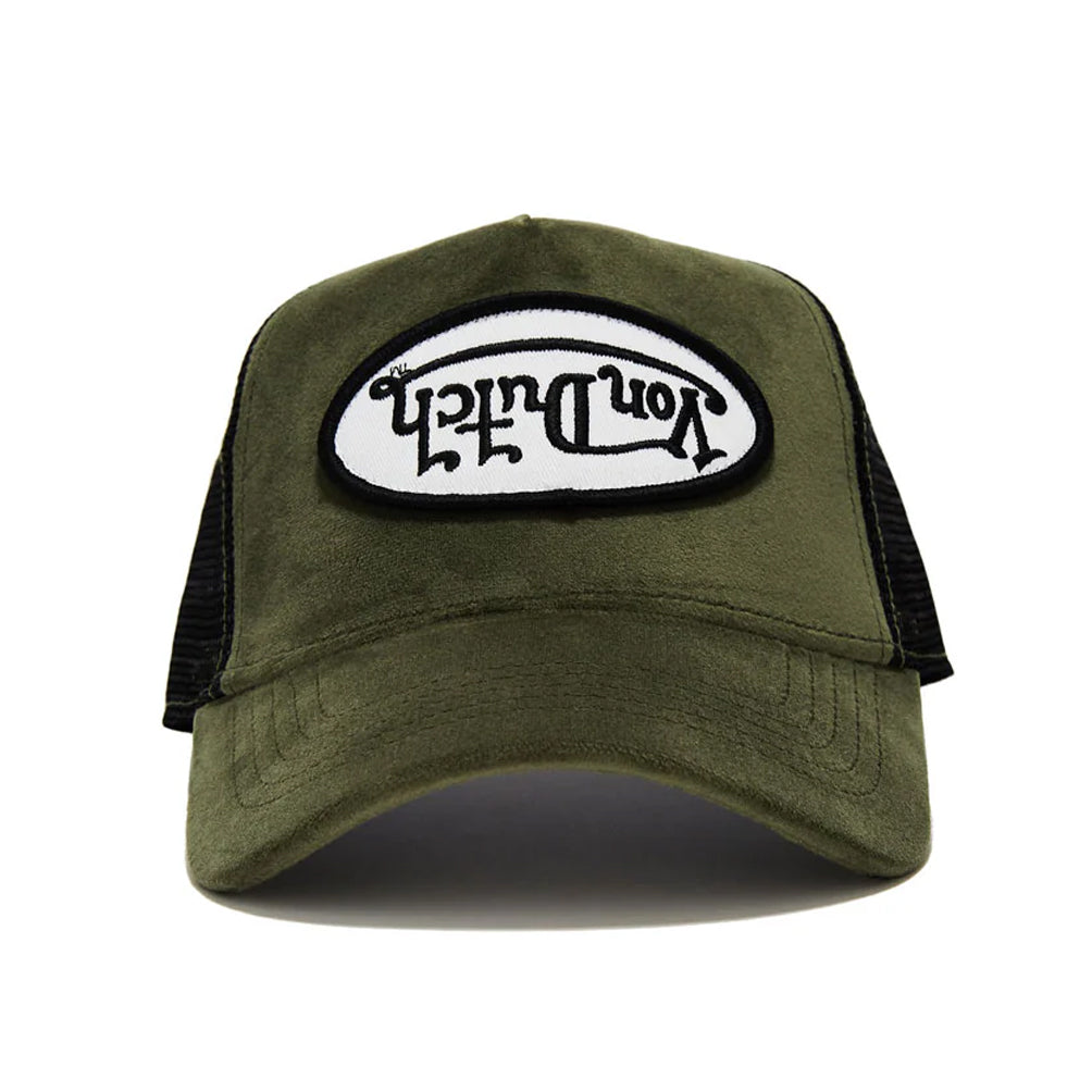 Von Dutch Sage Green Velvet Trucker Hat