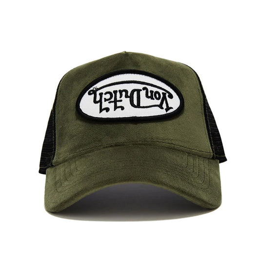 Sage Green Velvet Trucker Hat