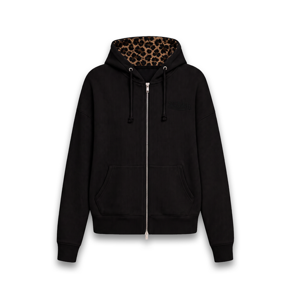 BLACK - REMI WAFFLE HOODIE