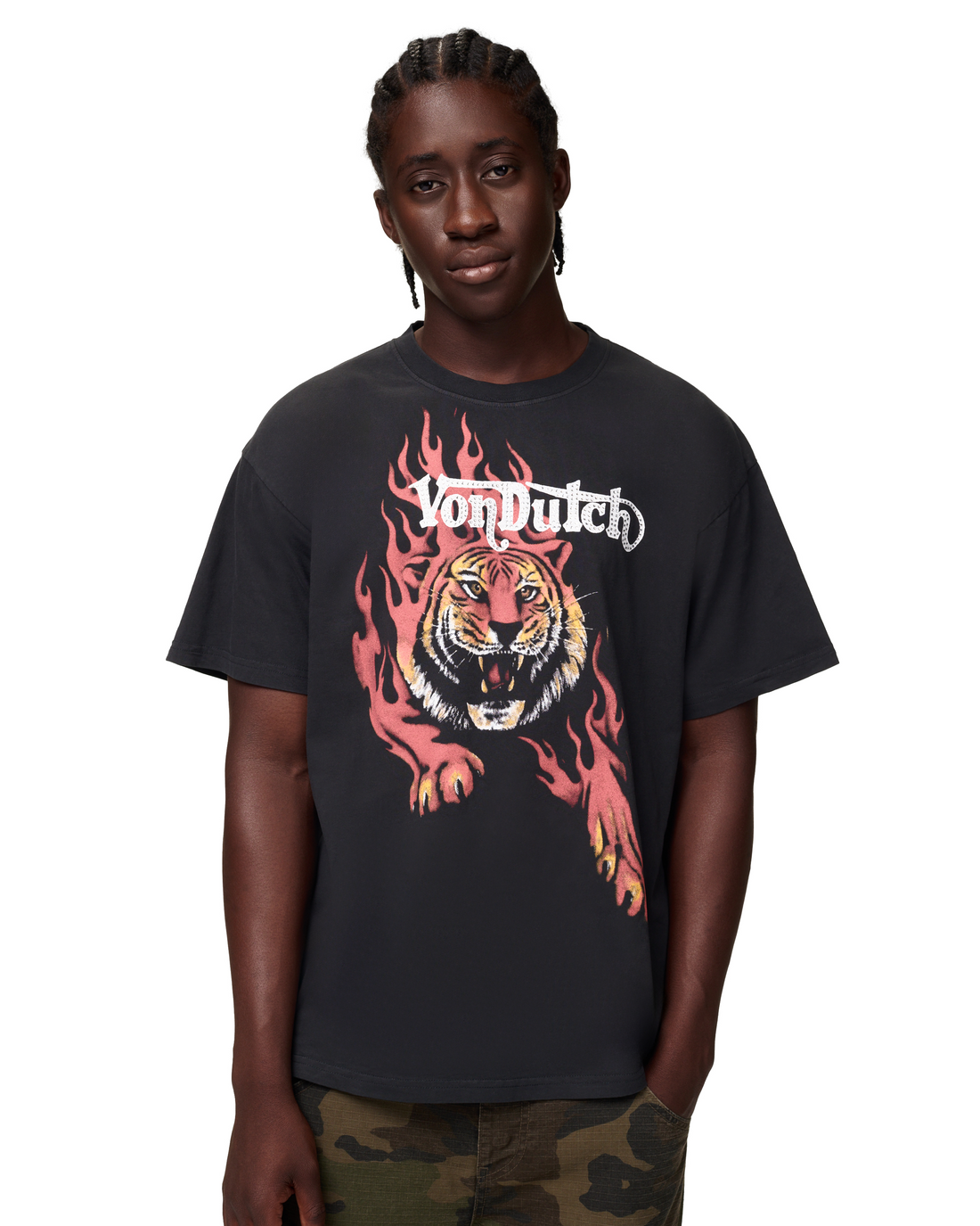 Rhinestone Tiger Tee - Black — image 3