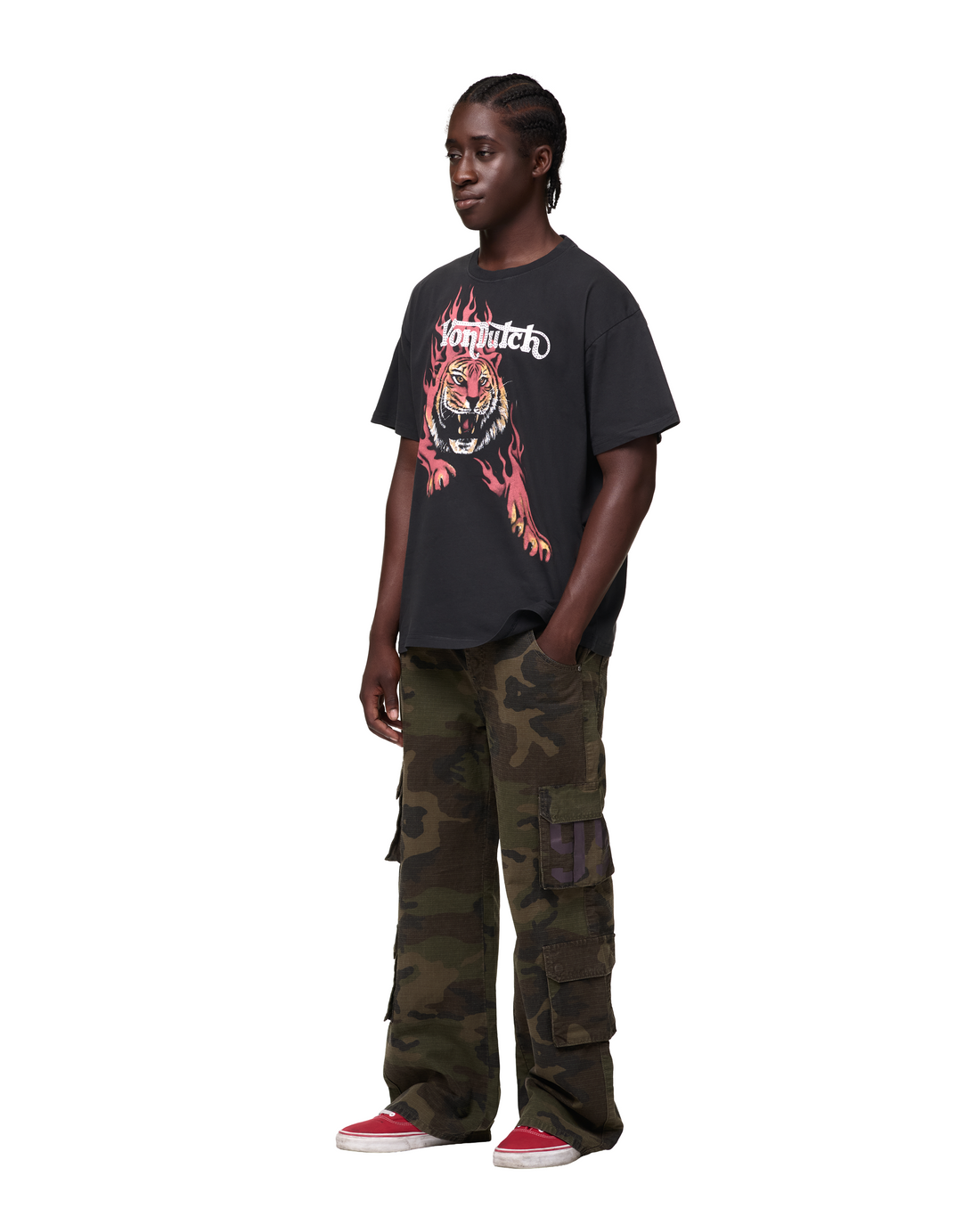 Rhinestone Tiger Tee - Black — image 4
