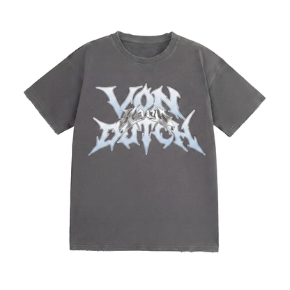 GRAY DISTRESSED TEE - VD x HARDFEST