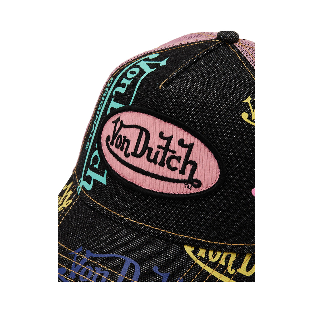 Dark Denim Pink Logo Trucker
