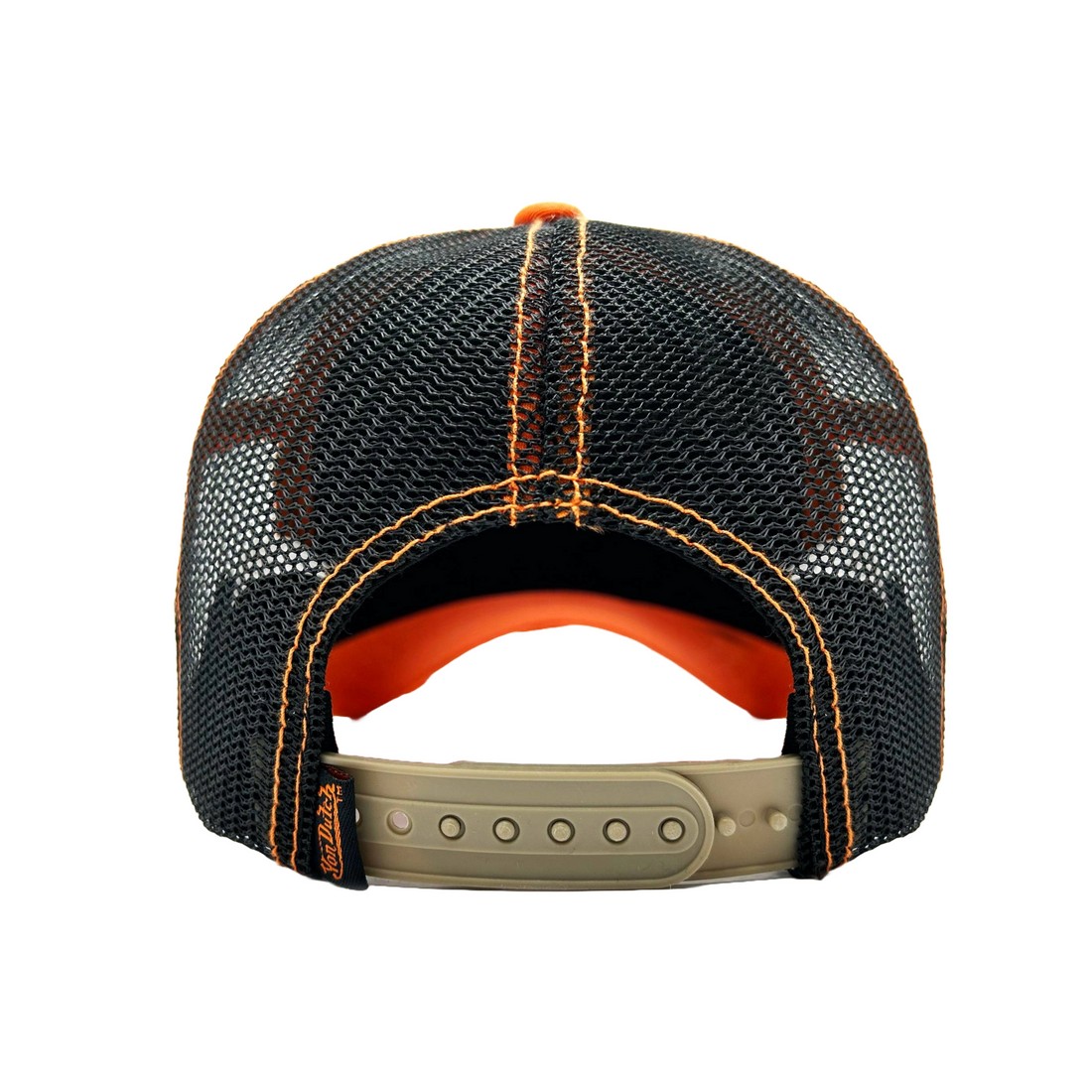 Tan and Orange Classic Distressed Trucker Hat