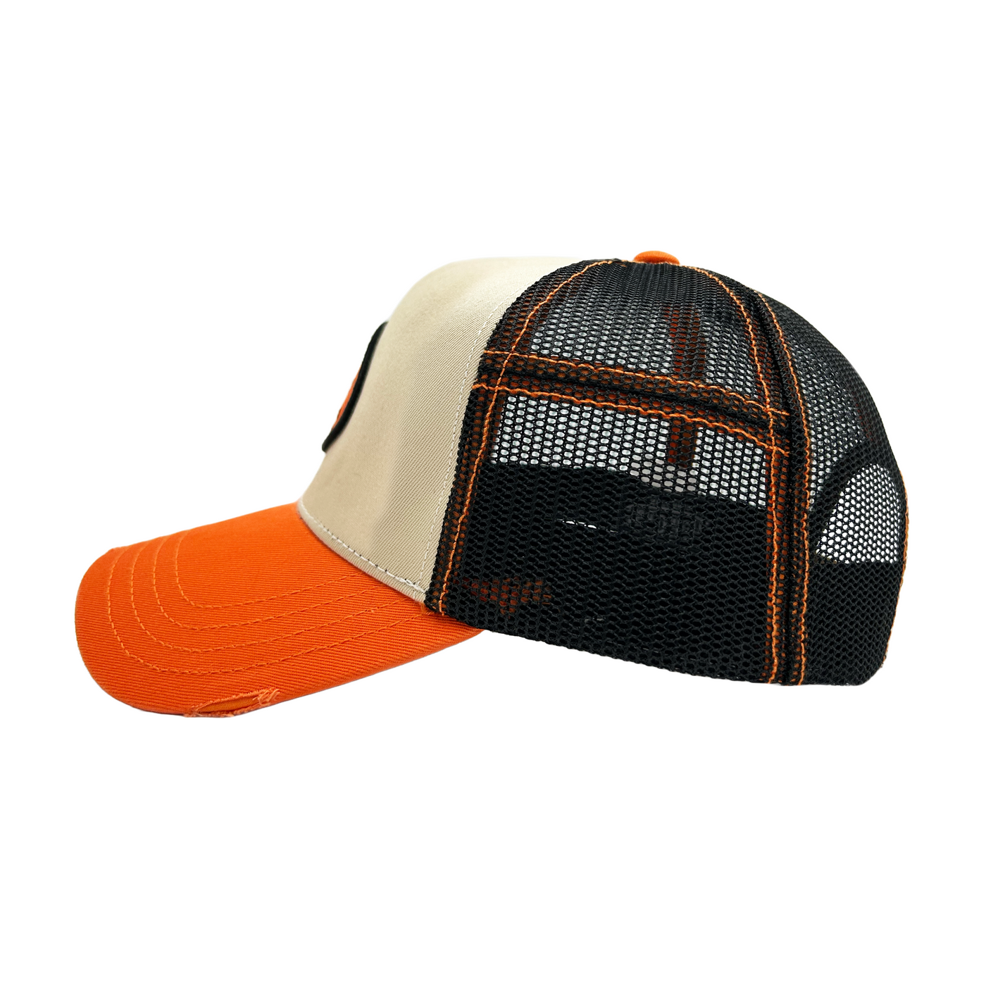 Von Dutch Tan & Orange Classic Distressed Trucker Hat