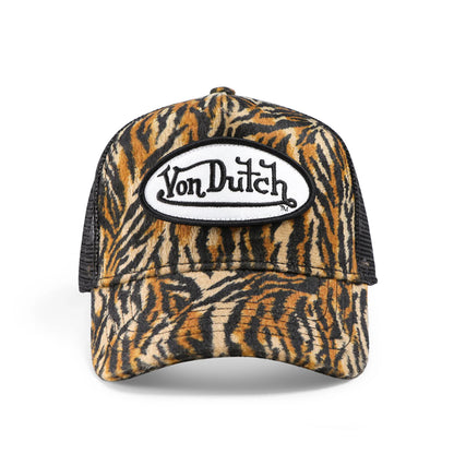 Tiger Stripe Velvet Trucker Hat