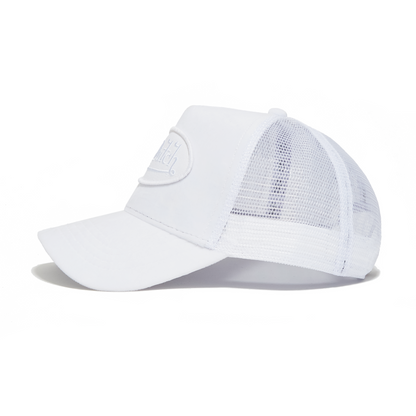 Triple White Velvet Trucker Hat
