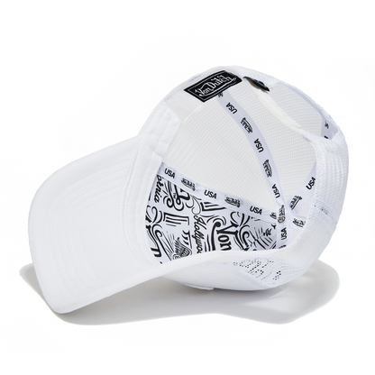 Triple White Velvet Trucker Hat