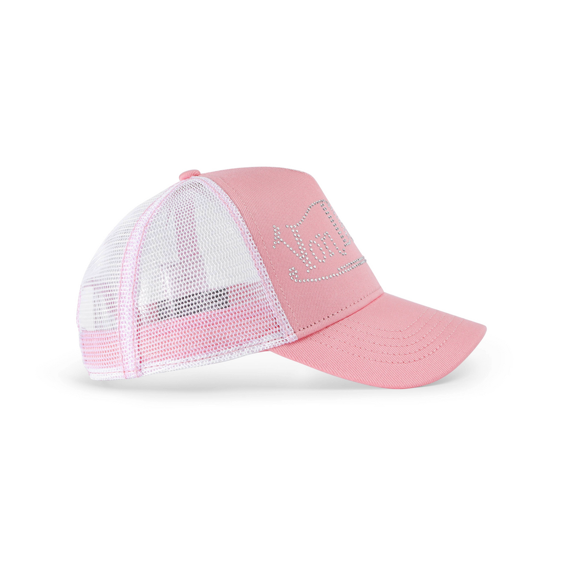 Rhinestone Trucker Hat - Pink with White Rhinestones — image 4