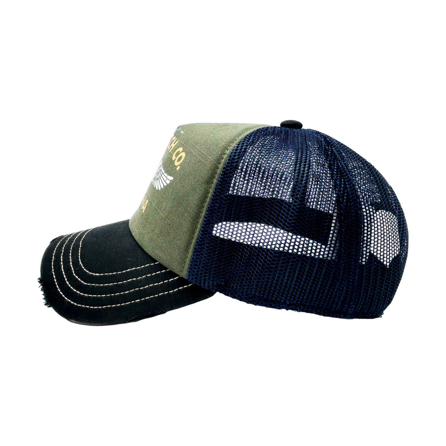 Green Von Dutch Co. CREW Distressed Trucker Hat