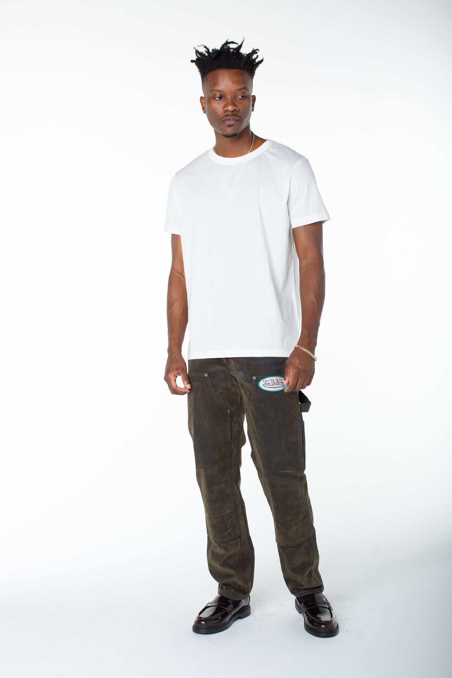 Von Dutch Men's Blue Whisper The Wheels Double Knee