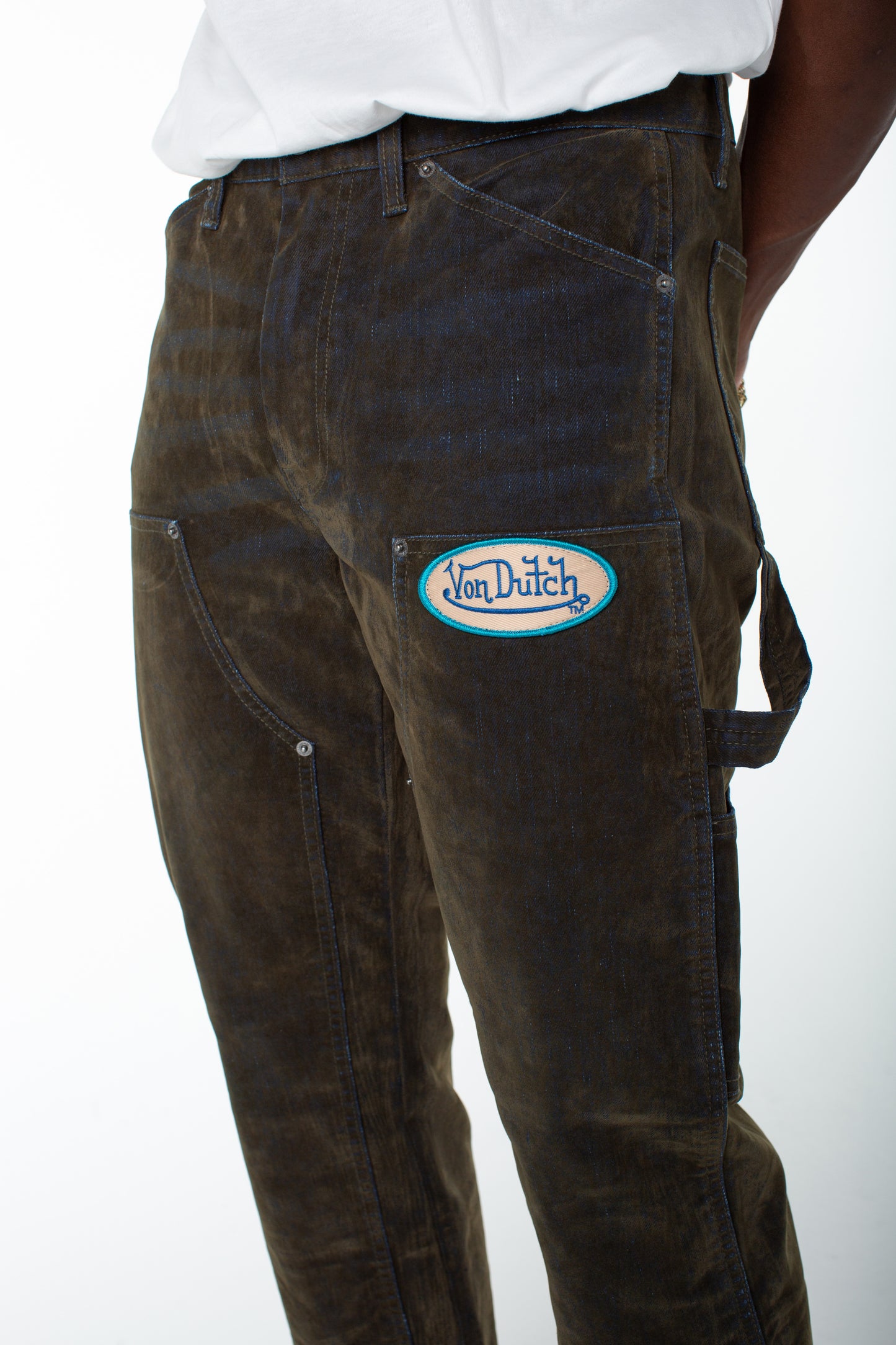 Von Dutch Men's Blue Whisper The Wheels Double Knee