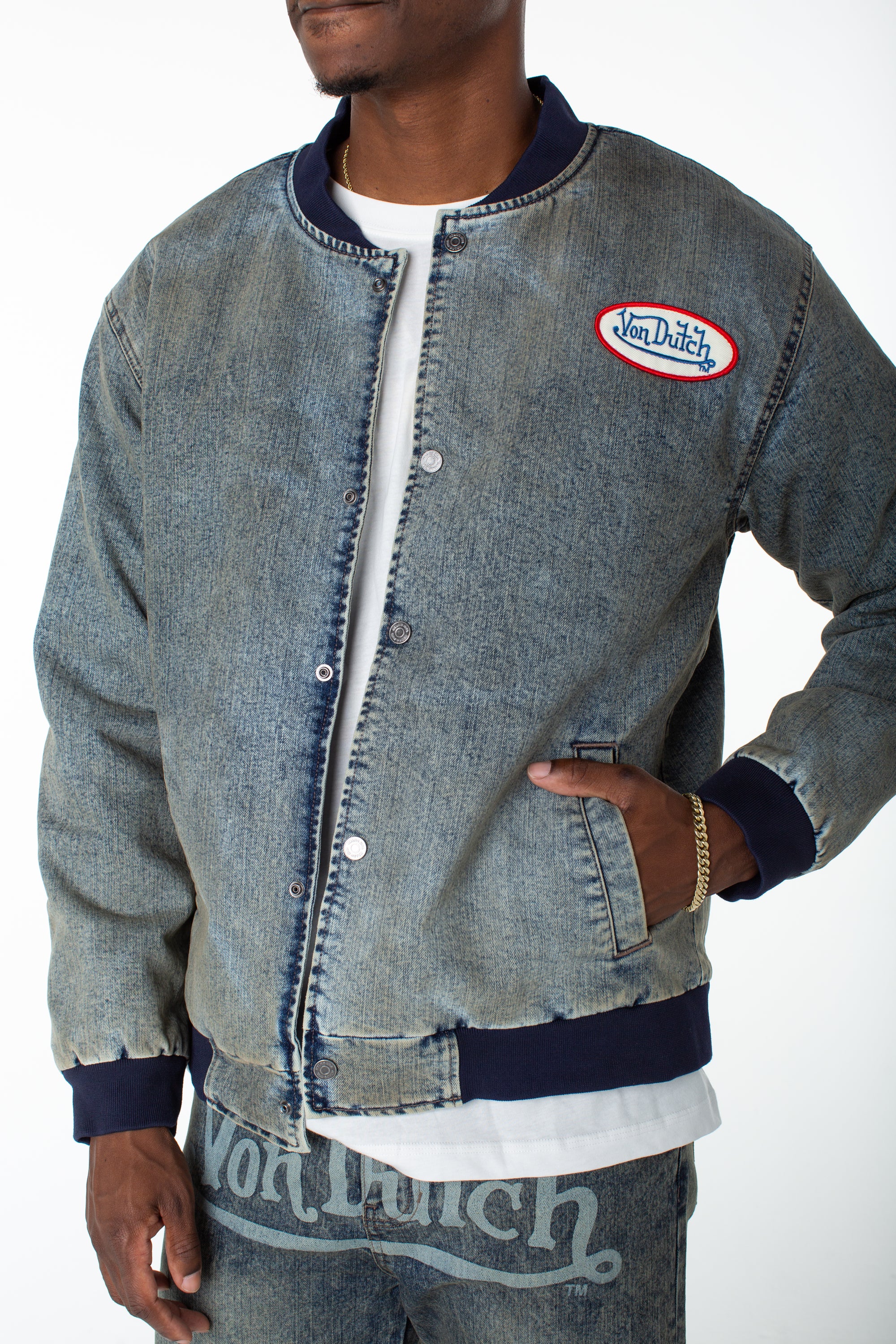 Von Dutch Bones Bomber Jacket