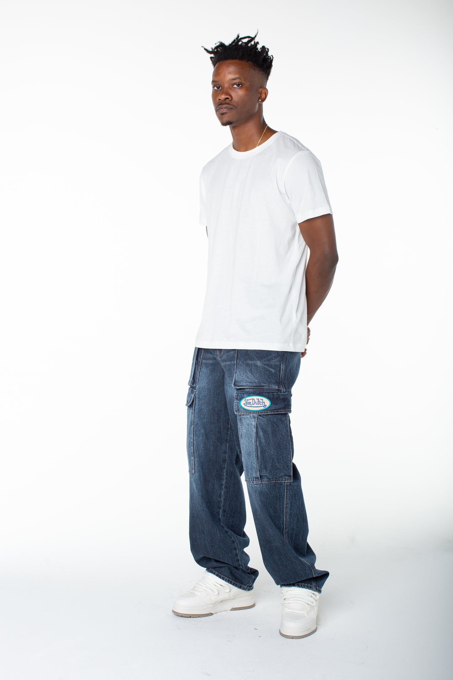 Men's Denim Cargo Pant  - Middle Moon