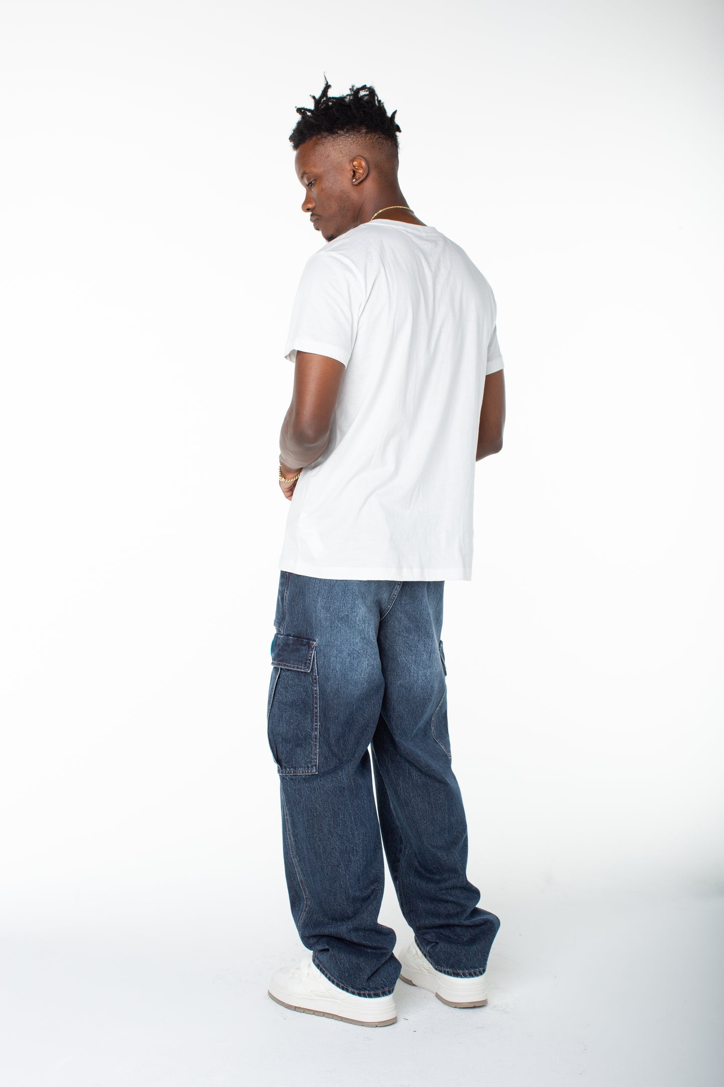 Men's Denim Cargo Pant  - Middle Moon