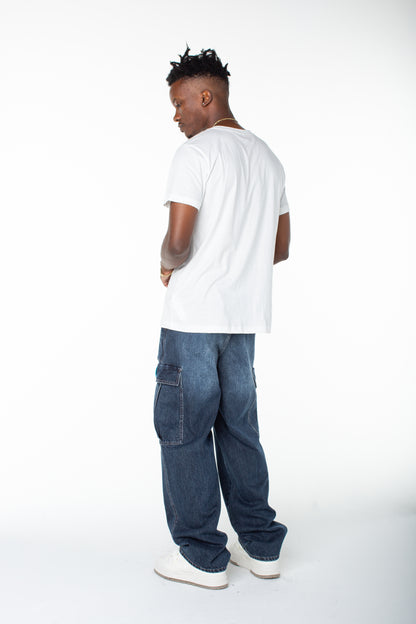 Men's Denim Cargo Pant  - Middle Moon