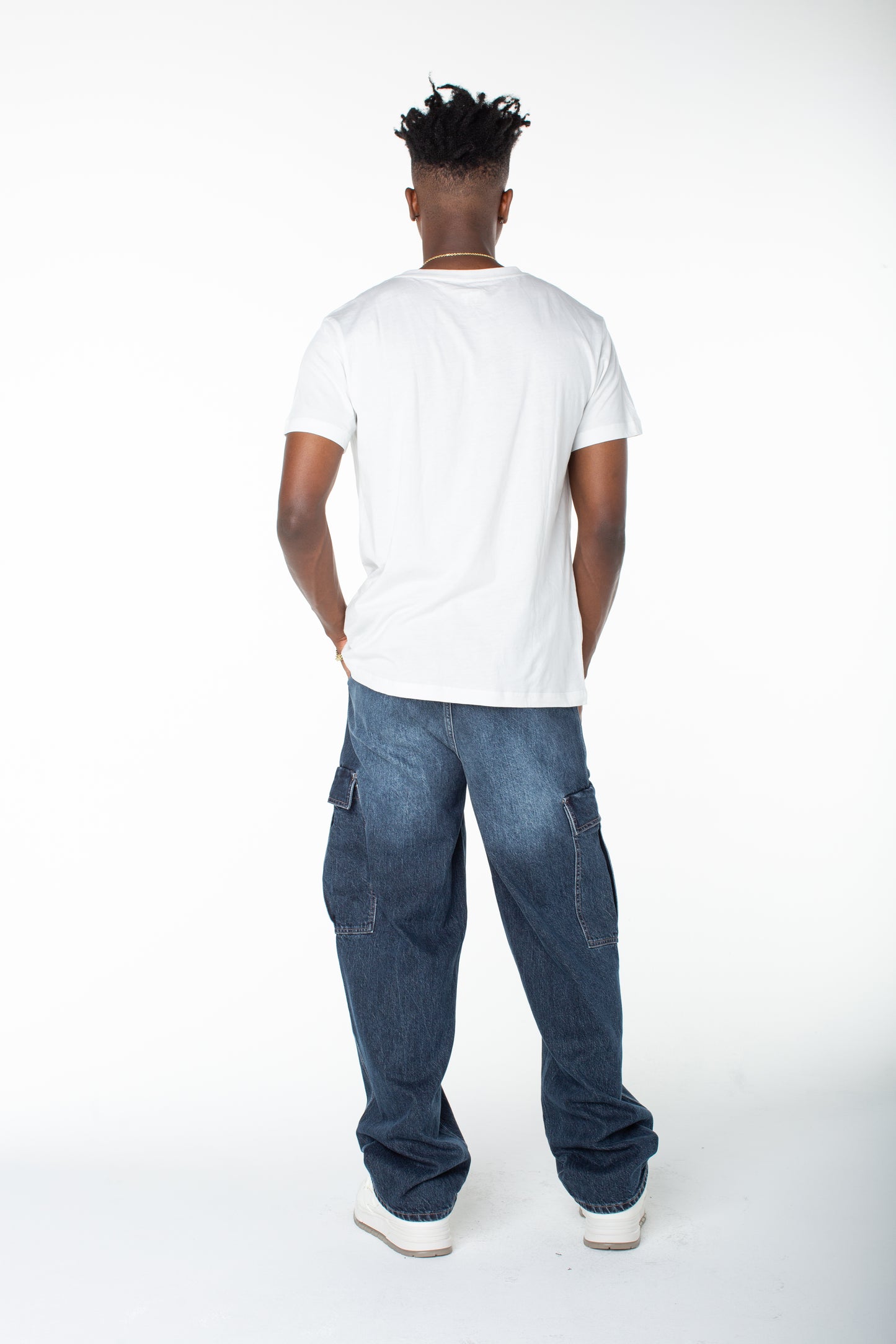 Men's Denim Cargo Pant  - Middle Moon