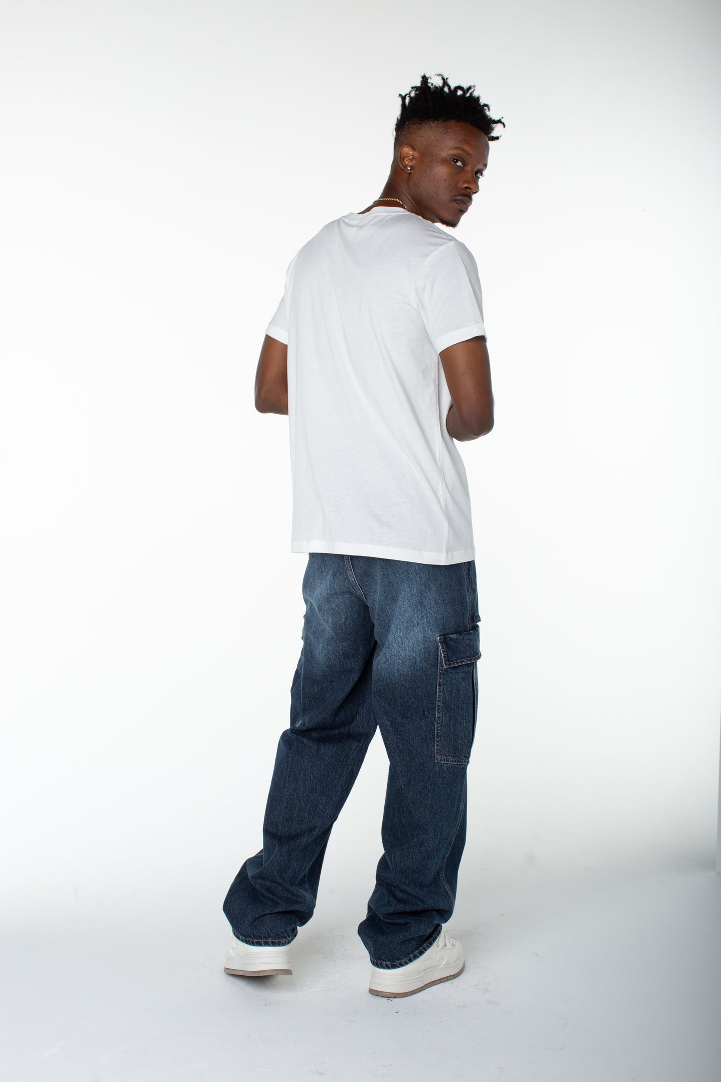 Men's Denim Cargo Pant  - Middle Moon