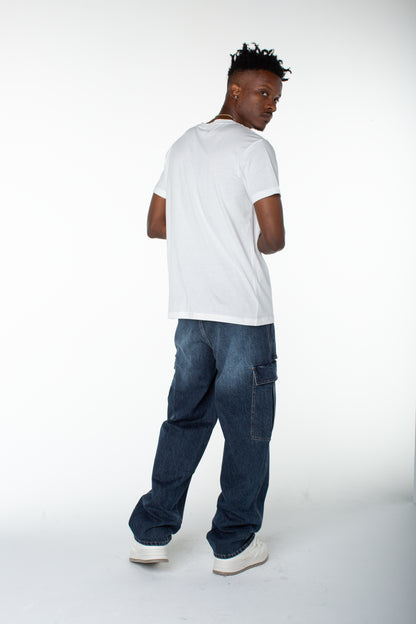 Men's Denim Cargo Pant  - Middle Moon