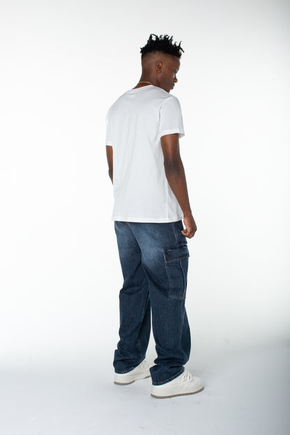 Men's Denim Cargo Pant  - Middle Moon