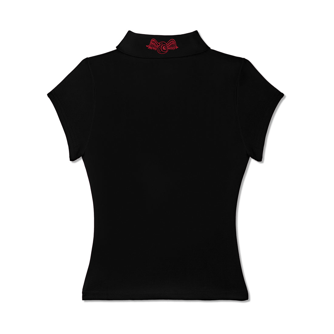 Women's Active Polo Shirt - Black w/ Red Script — image 2