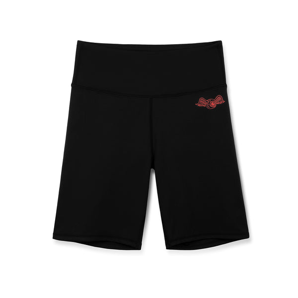 Women's Biker Short - Black w/ Red Script