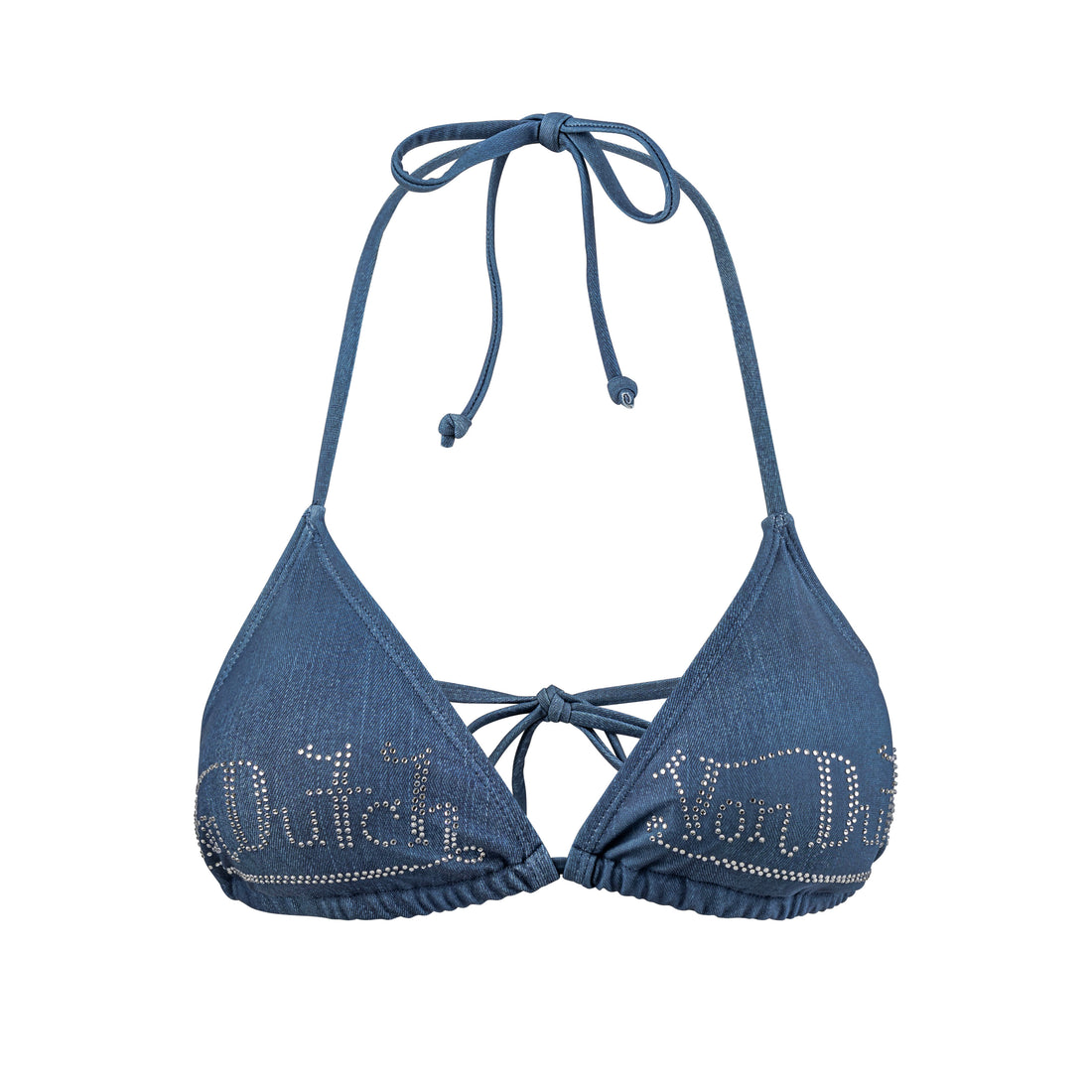 TWO TONE BIKINI TOP - DARK DENIM