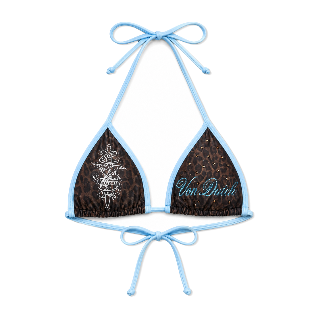 RHINESTONE BIKINI TOP - NAVY — image 2