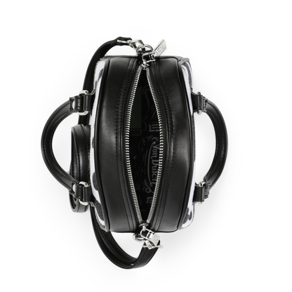 Black & White Cow Print Vegan Pony Hair Bowling Bag