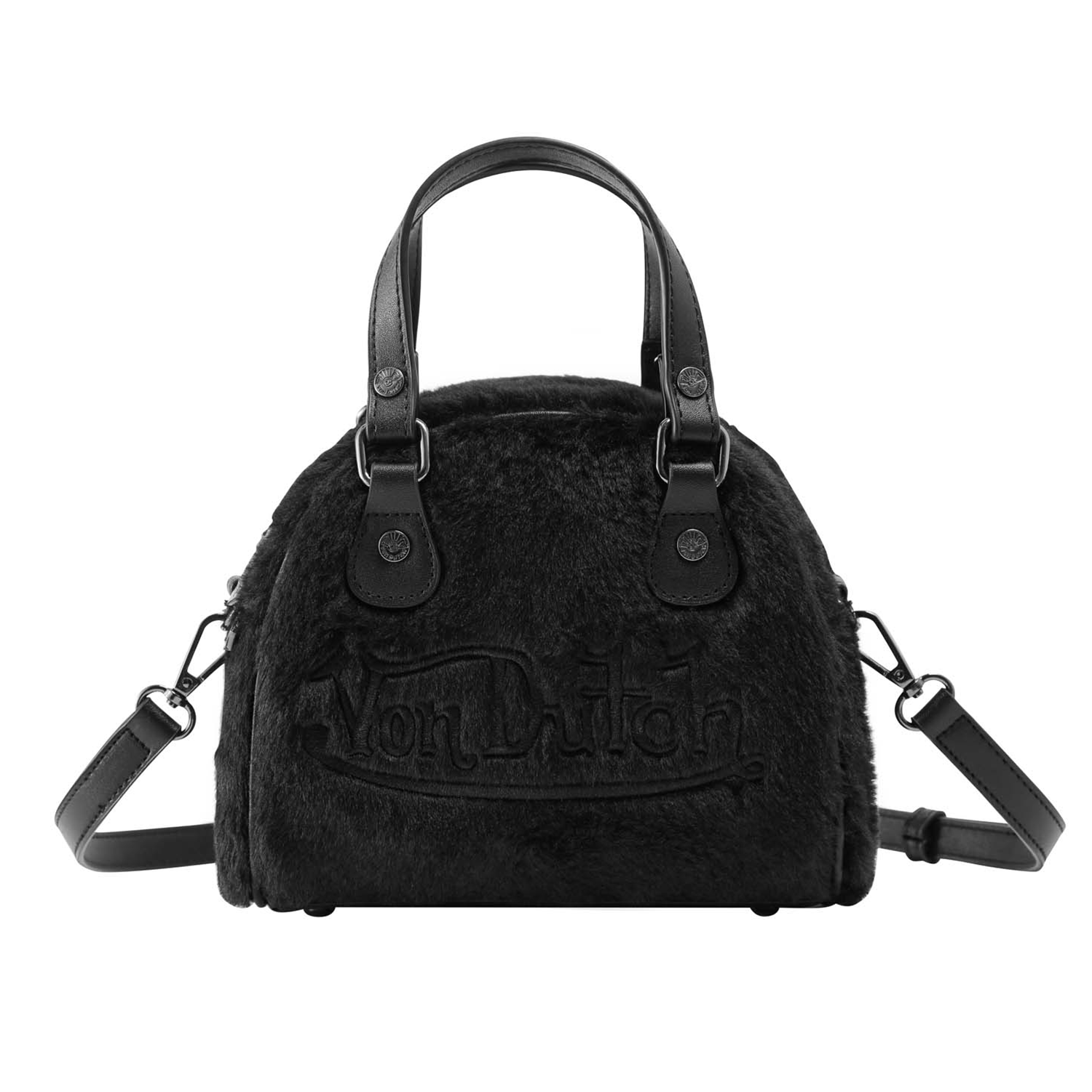 Von Dutch Black Furry Bowling Bag