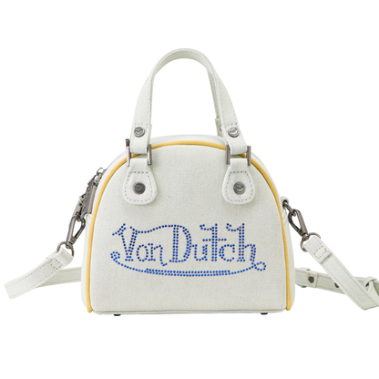 Rhinestone Bowling Bag - Light Denim