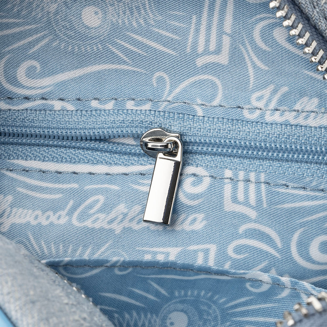 Blue Patch Denim Bowling Bag — Light Wash