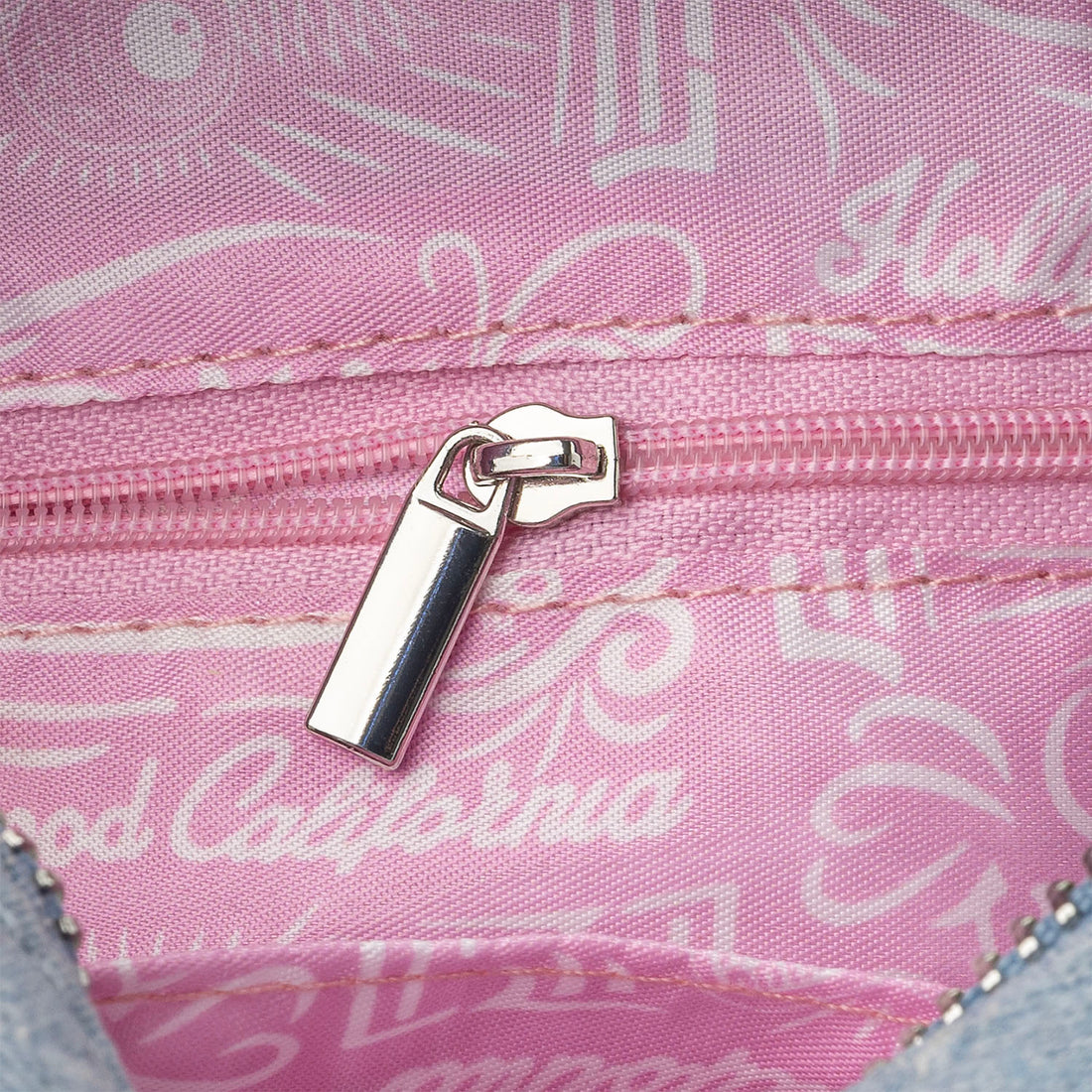 Light Pink Patch Denim Bowling Bag