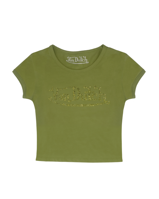 Green Classic Rhinestone Baby Tee