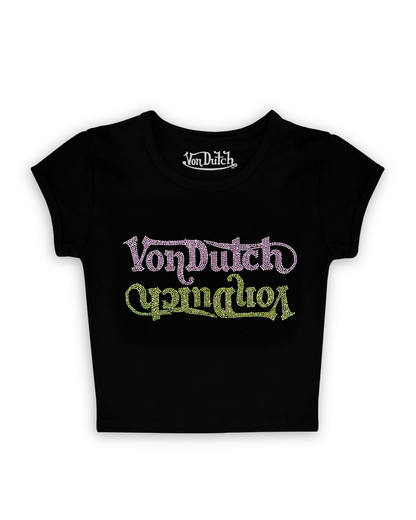 Pink and Green Rhinestone Seeing Double Tee