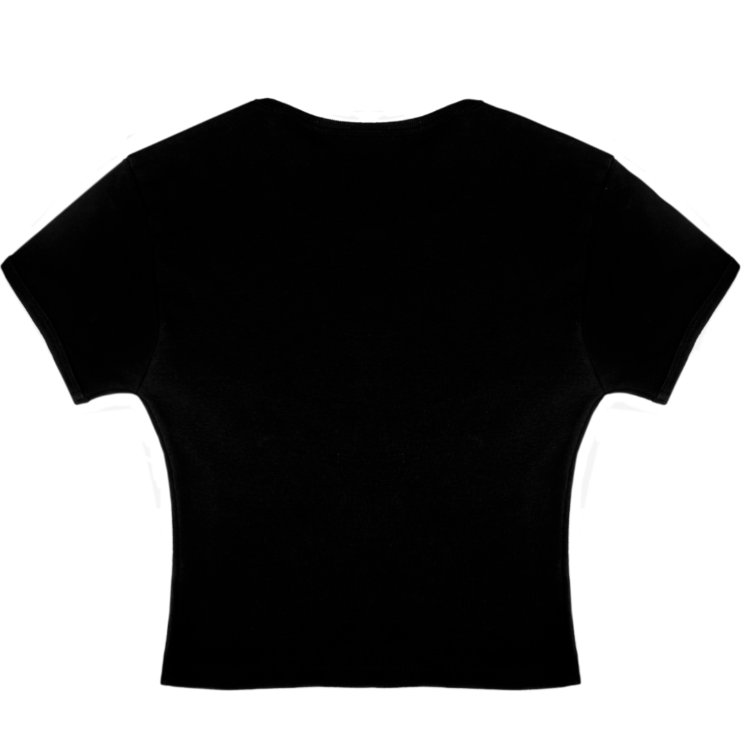 Von Dutch Black & Red Ranch Logo Rhinestone Baby Tee