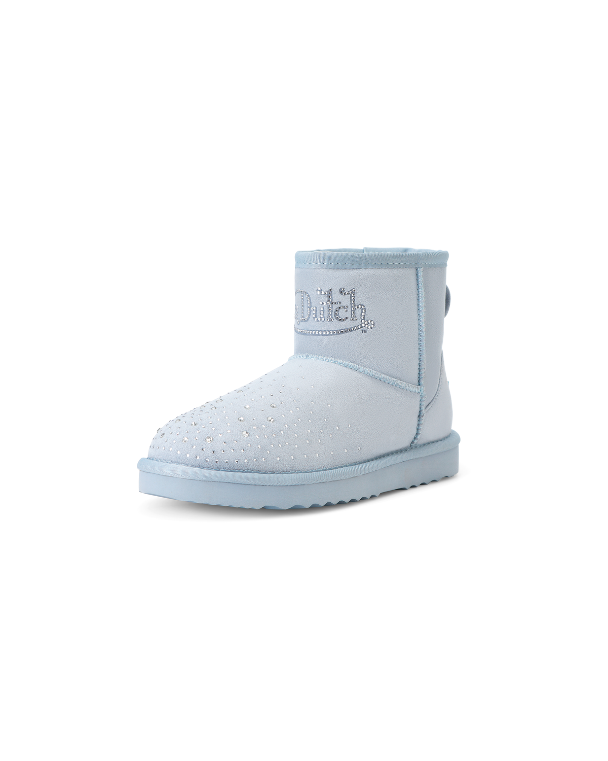 RHINESTONE SHEARLING BOOT - BLUE | Von Dutch