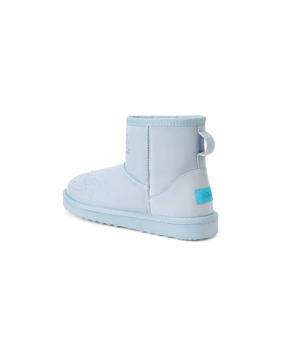 RHINESTONE SHEARLING BOOT - BLUE