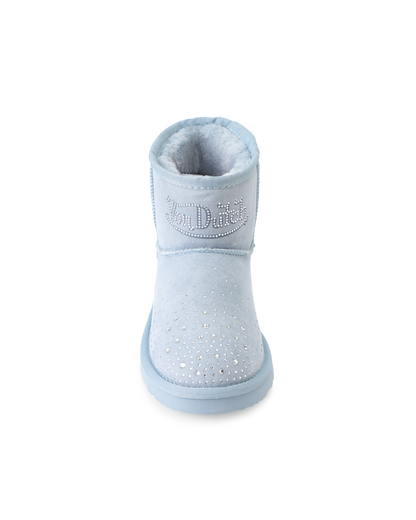 RHINESTONE SHEARLING BOOT - BLUE