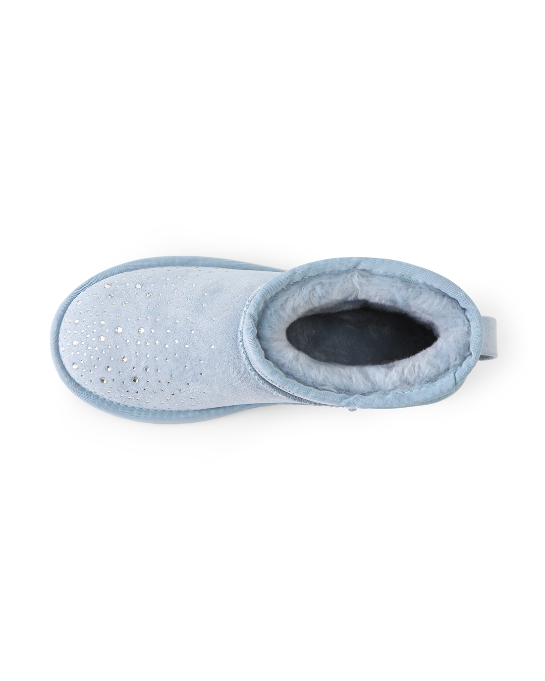RHINESTONE SHEARLING BOOT - BLUE