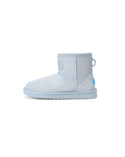 RHINESTONE SHEARLING BOOT - BLUE