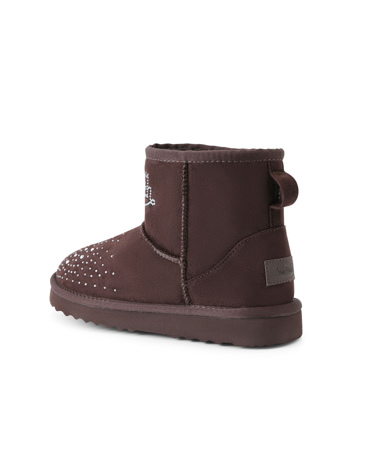 RHINESTONE SHEARLING BOOT - MOCHA