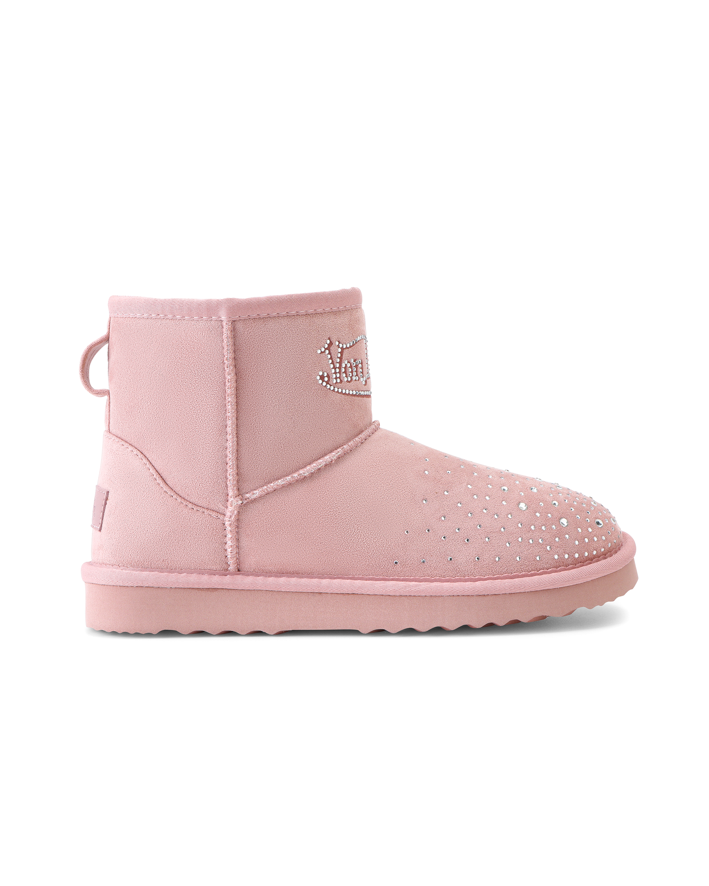 RHINESTONE SHEARLING BOOT - PINK