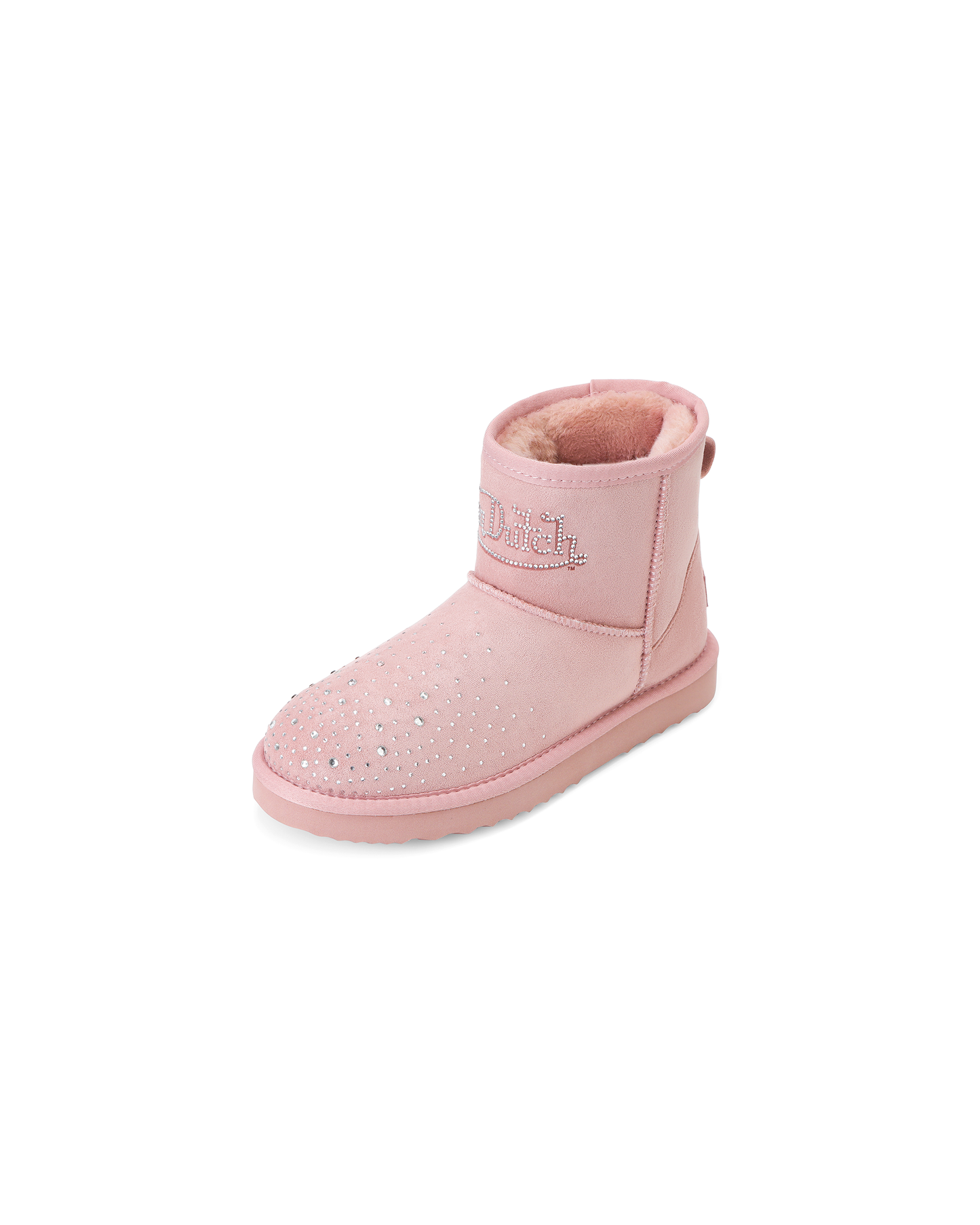 RHINESTONE SHEARLING BOOT - PINK