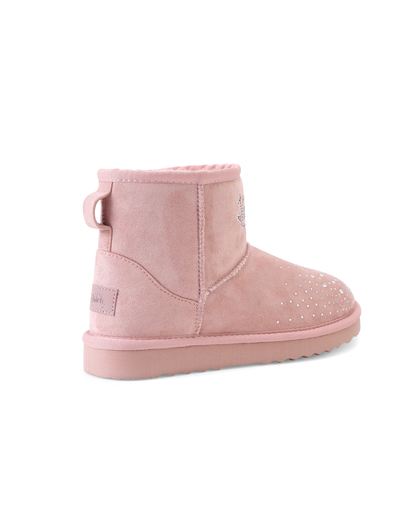 RHINESTONE SHEARLING BOOT - PINK