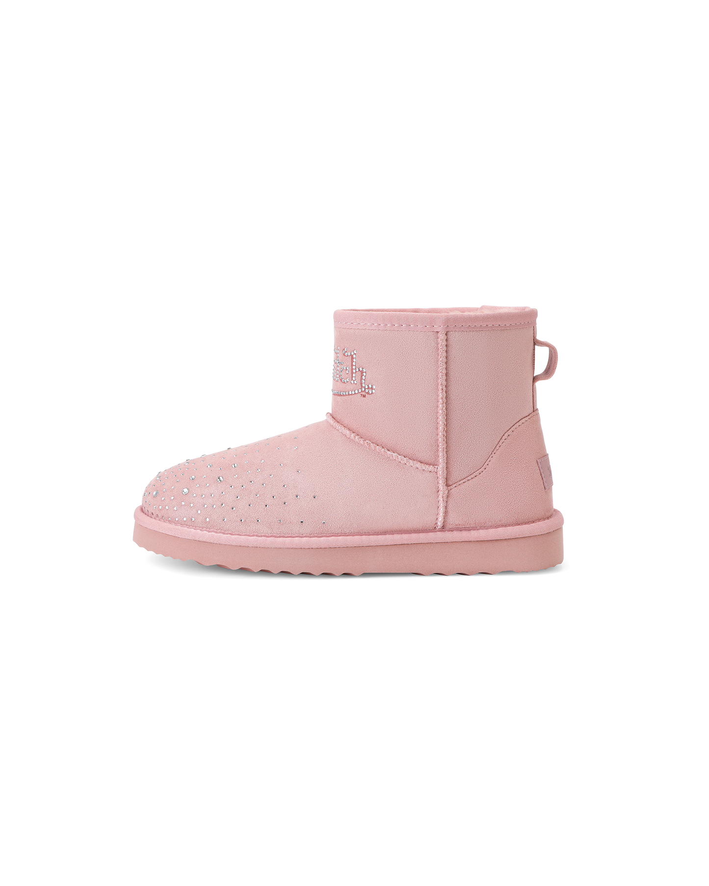 RHINESTONE SHEARLING BOOT - PINK